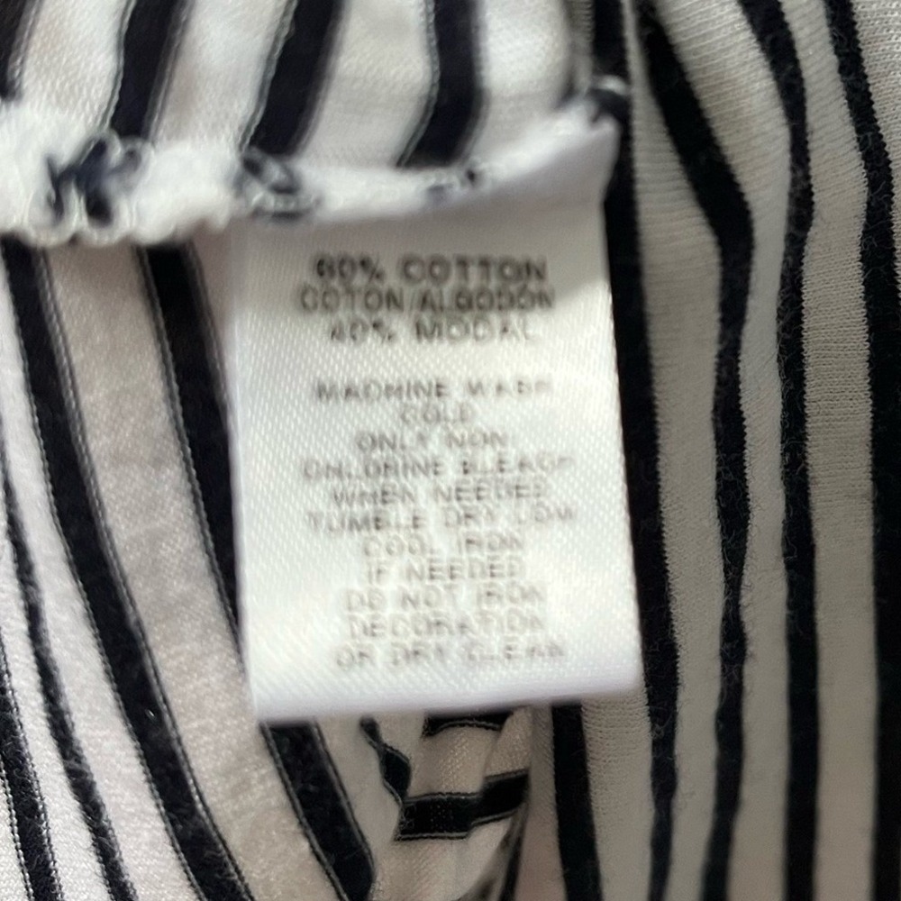 LOFT Outlet Striped Button Front Top Womens Small Tie Sleeve Scoop Neck - Picture 4 of 7